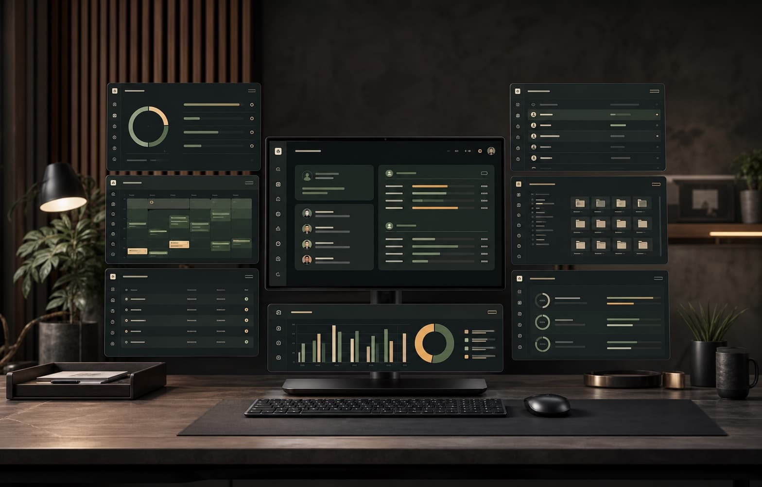 A generated Operations Hub workspace with scheduling, documents, approvals, and reports